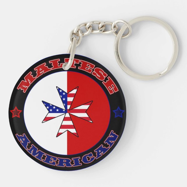 Maltese American Cross Ensign Matla Keychain (Back)