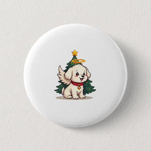 Maltese Angel Dog 6 Cm Round Badge
