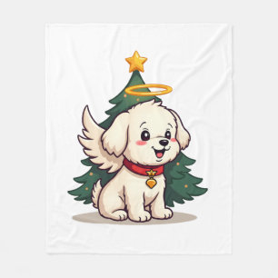 Maltese Angel Dog Fleece Blanket