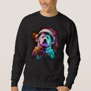 Maltese Astronaut Dog Colorful Outer Space Explore Sweatshirt