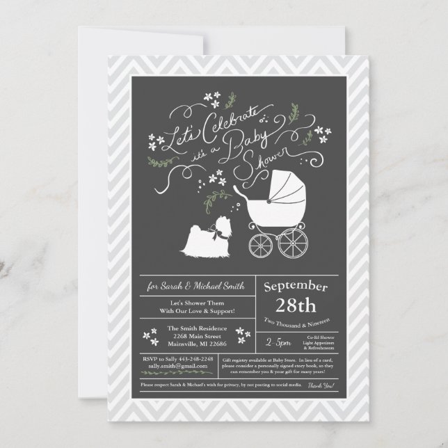 Maltese Baby Shower Gender Neutral Invitation (Front)