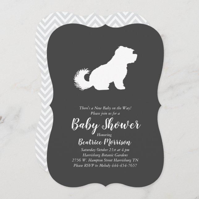 Maltese Baby Shower Gender Neutral Invitation (Front/Back)