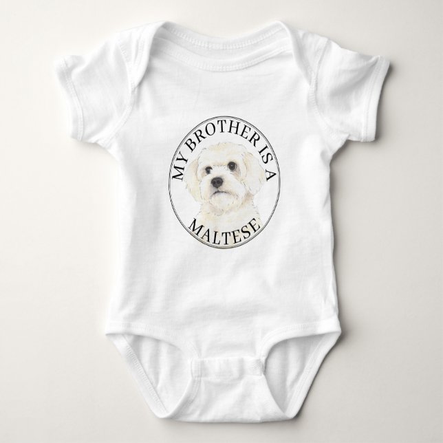 Maltese Big Brother Baby Bodysuit (Front)