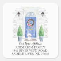 Maltese Blue Door New Address Label Sticker
