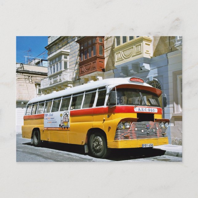 Maltese bus Postcard (Front)