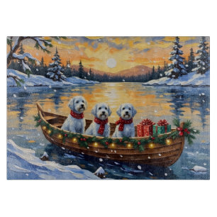 Maltese Christmas Boat Holiday Cutting Board