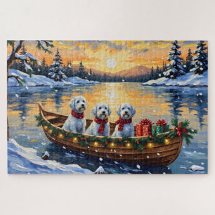 Maltese Christmas Boat Holiday Jigsaw Puzzle