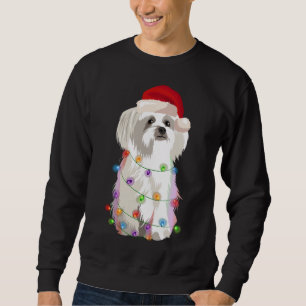 Maltese Christmas Lights Xmas Dog Lover Sweatshirt