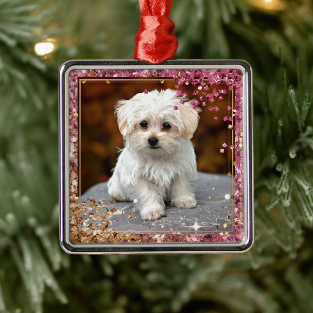 Maltese Christmas Puppy Metal Tree Decoration (Tree)