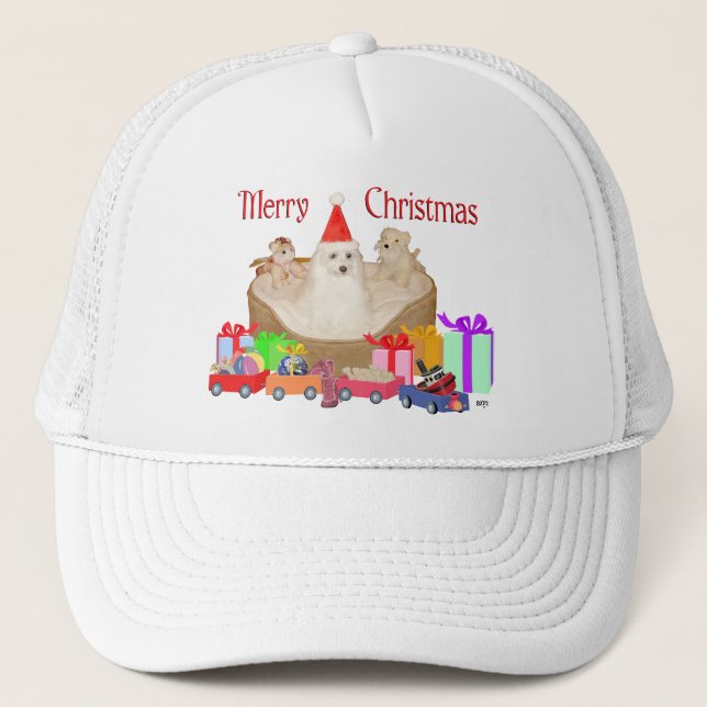 Maltese Christmas Trucker Hat (Front)