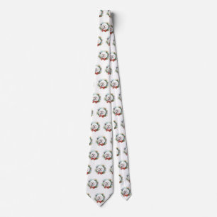 Maltese Christmas Wreath Festive Pup Tie