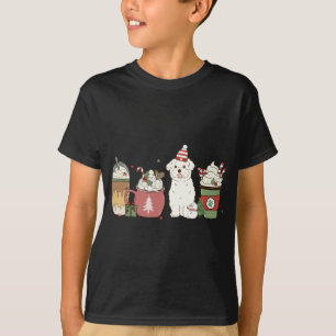 Maltese Coffee Latte Winter Christmas Dog Mum Holi T-Shirt