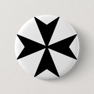 Maltese Cross 6 Cm Round Badge