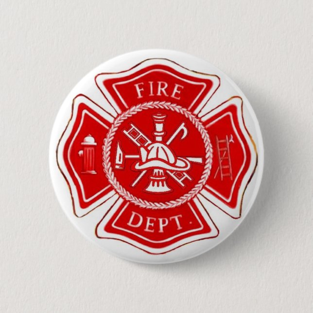 MALTESE CROSS 6 CM ROUND BADGE (Front)