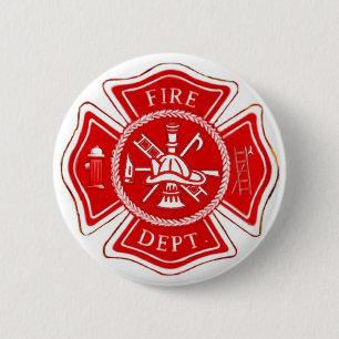 MALTESE CROSS 6 CM ROUND BADGE