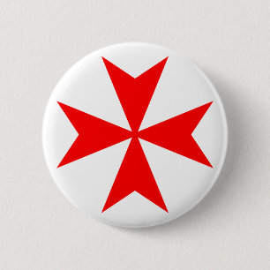Maltese Cross 6 Cm Round Badge