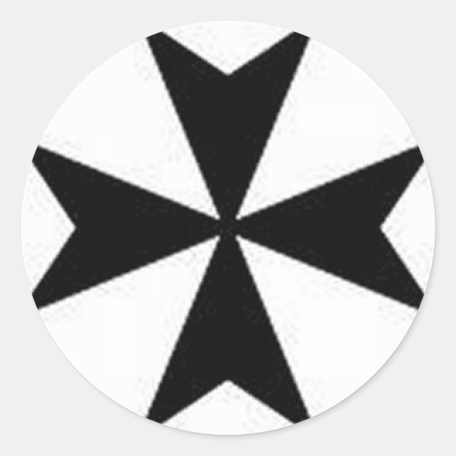 MALTESE CROSS CLASSIC ROUND STICKER (Front)