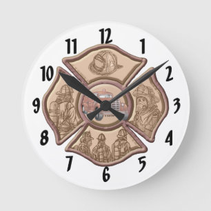 Maltese Cross  Firefighter  clock