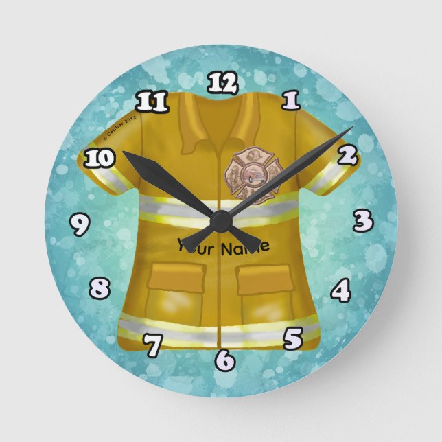 Maltese Cross  Firefighter  Round Clock (Front)