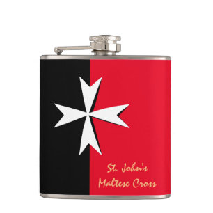Maltese Cross & Malta flag fashion /St. John's Hip Flask