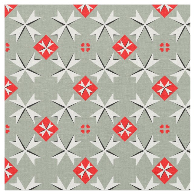 Maltese Cross & Malta Flag Trendy Fabric /fashion (Close Up)