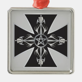 Maltese Cross Metal Tree Decoration