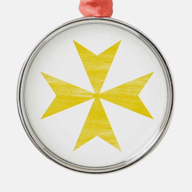 Maltese Cross Metal Tree Decoration (Front)