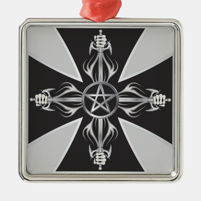 Maltese Cross Metal Tree Decoration (Front)