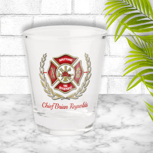 Maltese Cross Personalised Firefighter Shot Glass