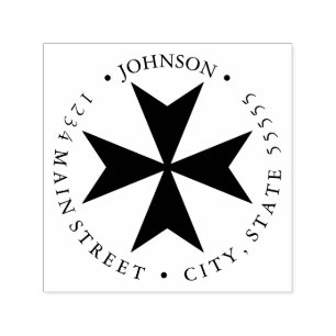 Maltese Cross Return Label Self-inking Stamp