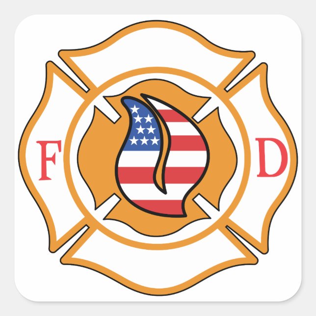 Maltese Cross Square Sticker (Front)