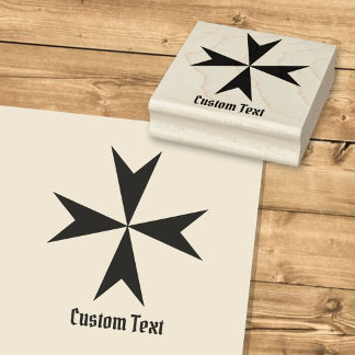 Maltese Cross Symbol Rubber Stamp
