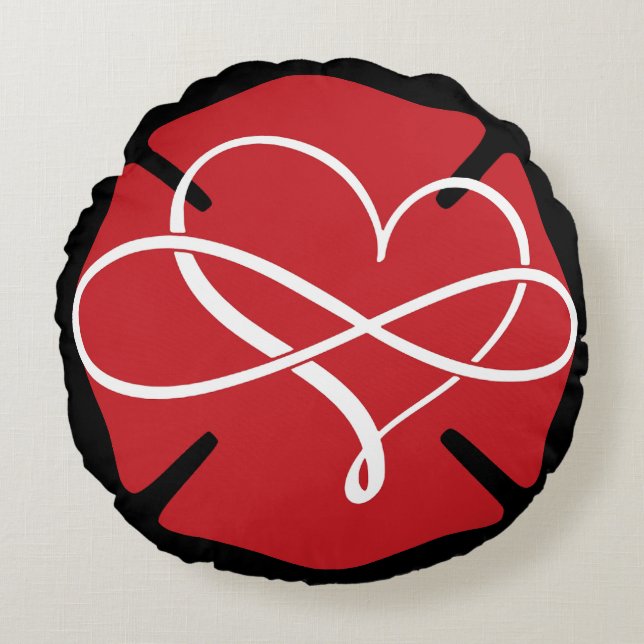 MALTESE CROSS with HEART and INFINITY Round Cushion (Front)