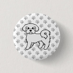 Maltese Cute Cartoon Dog Illustration 3 Cm Round Badge