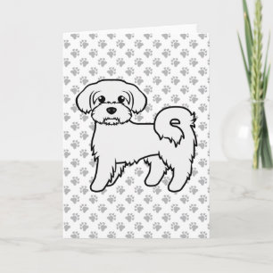 Maltese Cute Cartoon Dog Illustration Card
