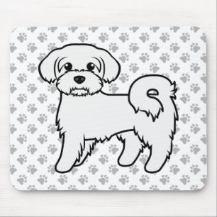 Maltese Cute Cartoon Dog Illustration Mouse Pad