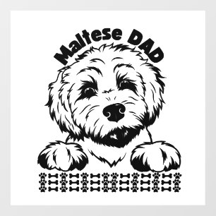 Maltese Dad Black and White Design Maltese Dog