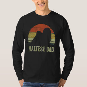 Maltese Dad For Men Retro Maltese Dog Dad T-Shirt