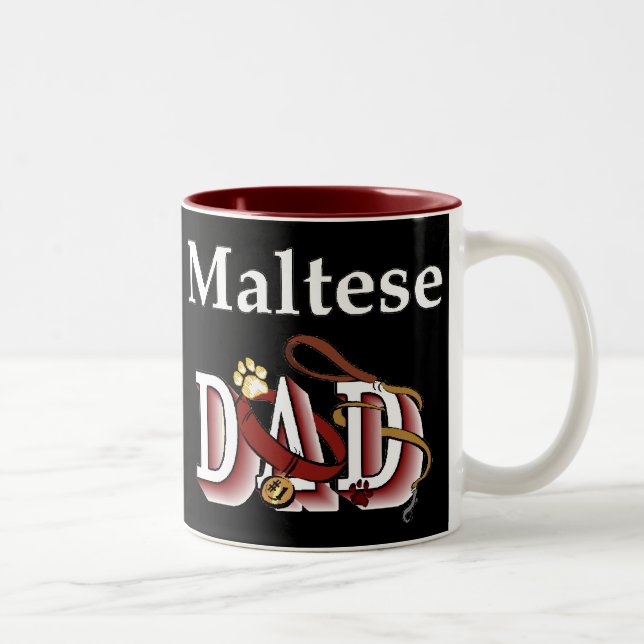 Maltese Dad Gifts Two-Tone Coffee Mug (Right)