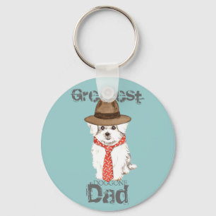 Maltese Dad Key Ring