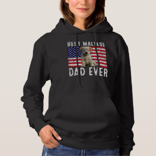Maltese Dad Usa American Flag Maltese Dog Owner Hoodie