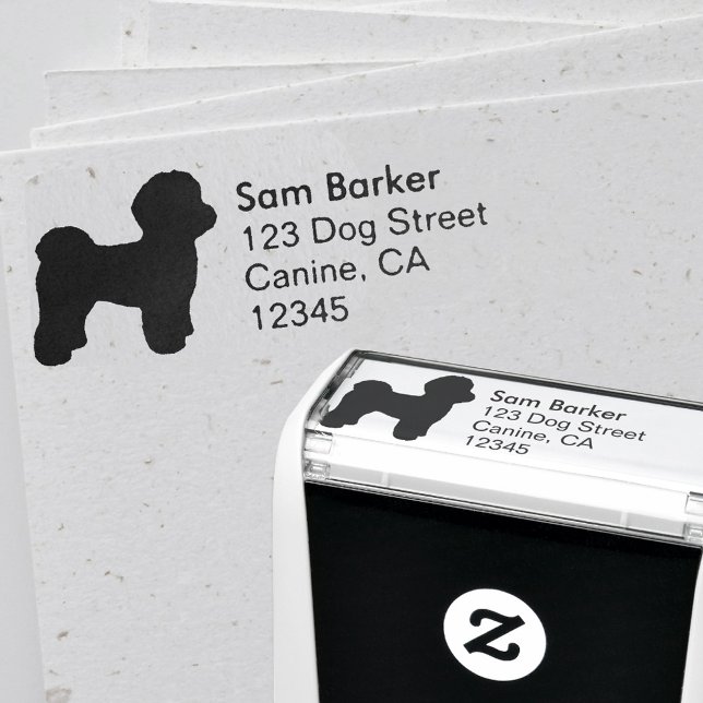 Maltese Dog Breed Silhouette Return Address Self-inking Stamp (Creator Uploaded)