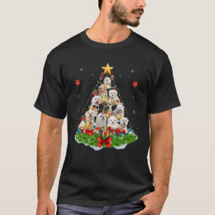 Maltese Dog Christmas Tree Christmas T-Shirt
