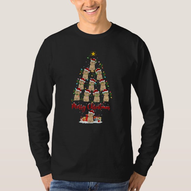 Maltese Dog Christmas Tree Lights  Maltese Xmas T-Shirt (Front)