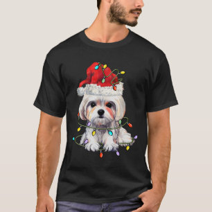 Maltese Dog Christmas, Xmas Maltese Dog T-Shirt