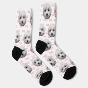 Maltese Dog Cute Custom Photo Socks