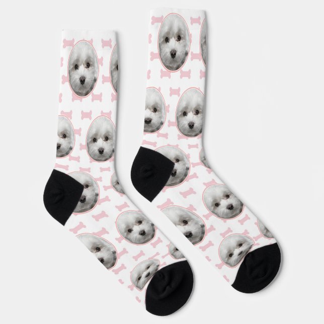 Maltese Dog Cute Custom  Photo  Socks  (Right)