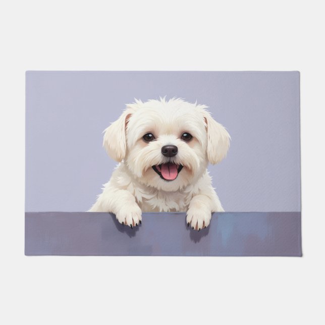 Maltese Dog Doormat Art (Front)