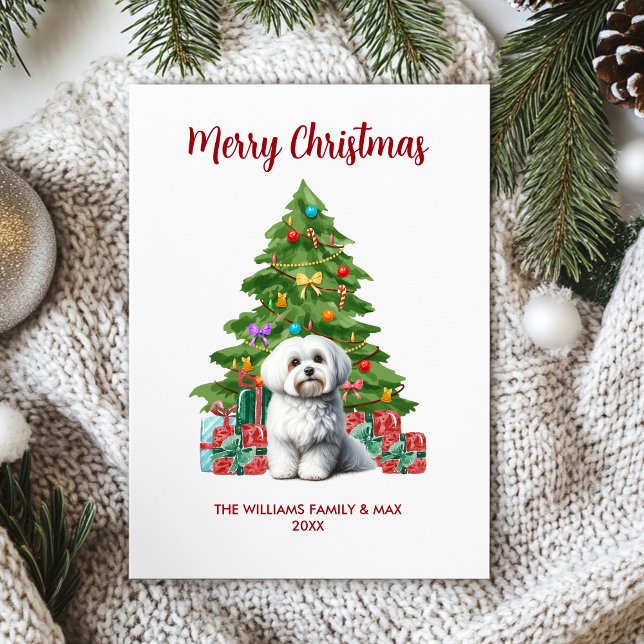Maltese Dog Family Christmas Holiday Card (Creator Uploaded)