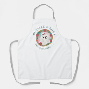 Maltese Dog Grooming Apron   Deluxe White